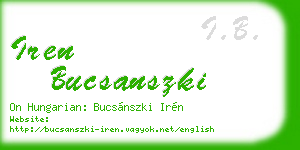 iren bucsanszki business card